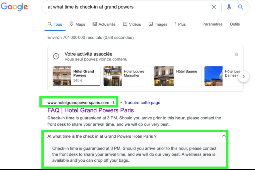 Google FAQ format
