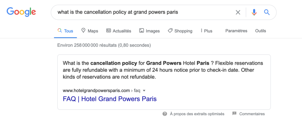 Google Featured snippet
