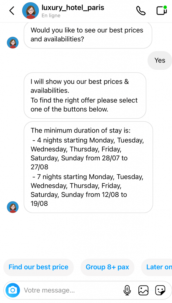 Velma chatbot - Best prices and availabilities